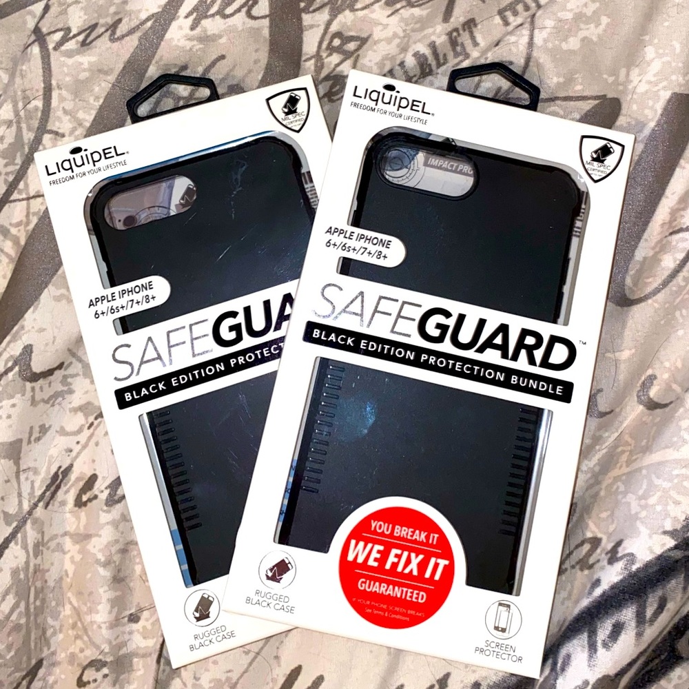 2 SafeGuard iPhone Cases + Screen Protectors